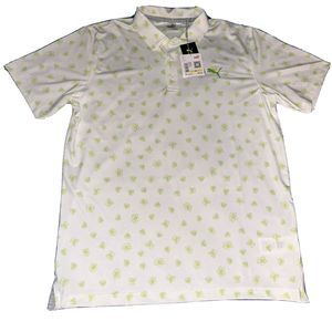 Puma Mens XL Golf Polo Shirt Spring Pattern Mattr White Green 532981 04